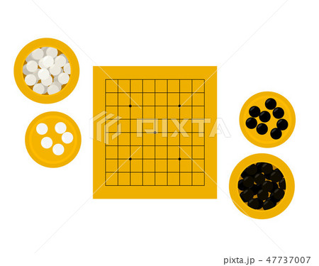 Vector illustration of empty goban and bowls Vector illustration of empty goban and bowls 47737007