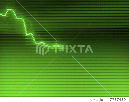 Green Graph moving down on chart as recession 47737480
