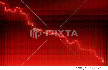 Red Graph moving down on chart as recession  47737482