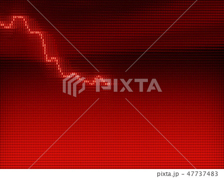 Red Graph moving down on chart as recession  47737483