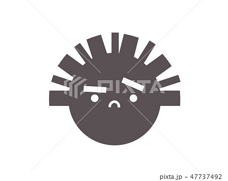 髪の毛の悩みピクト風イラスト　多毛　硬毛 47737492