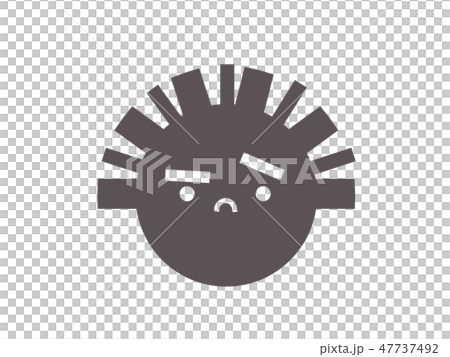 髪の毛の悩みピクト風イラスト　多毛　硬毛 47737492