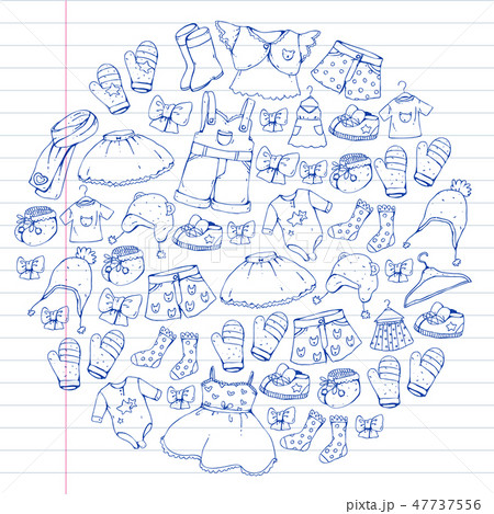 Children clothes. Background for babies, kids patterns. Children clothes. Background for babies, kids patterns. 47737556