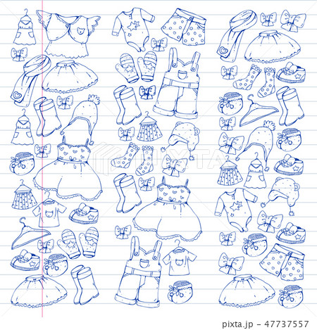 Children clothes. Background for babies, kids patterns. Children clothes. Background for babies, kids patterns. 47737557