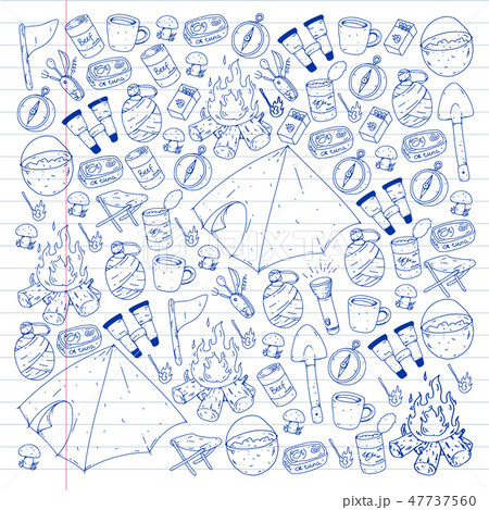 Camping vector illustration. Travel outdoor adventure Camping vector illustration. Travel outdoor adventure 47737560
