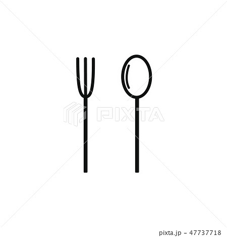 Cutlery set spoon and fork. Slim black 47737718