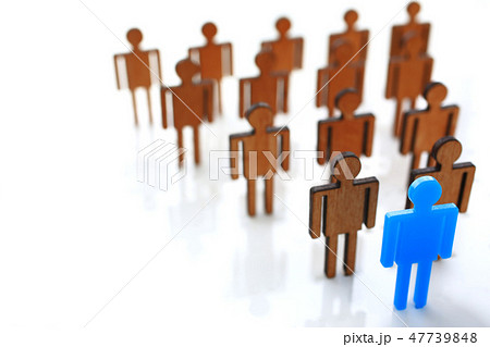 Male blue plastic toy businessman silhouette 47739848