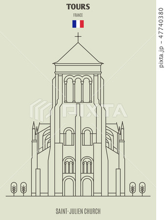 Saint-Julien in Tours, France. Landmark icon Saint-Julien in Tours, France. Landmark icon 47740380