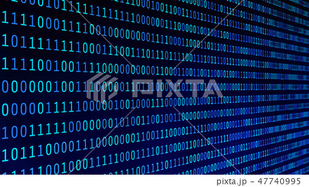 01 or binary numbers on the computer screen on monitor matrix ba 47740995
