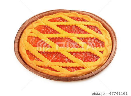 Cake with peach jam 47741161