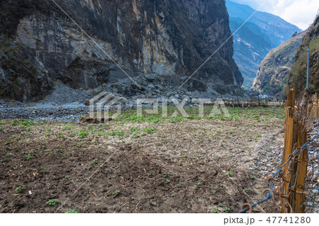 Potato field on the river Bank. Potato field on the river Bank. 47741280