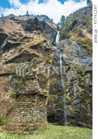 A small waterfall near the village of Tal, Nepal. 47741297