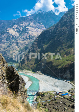 Mountain river near the village of Tal, Nepal. Mountain river near the village of Tal, Nepal. 47741341