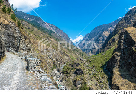 Mountain road in the Himalayas, Nepal. 47741343