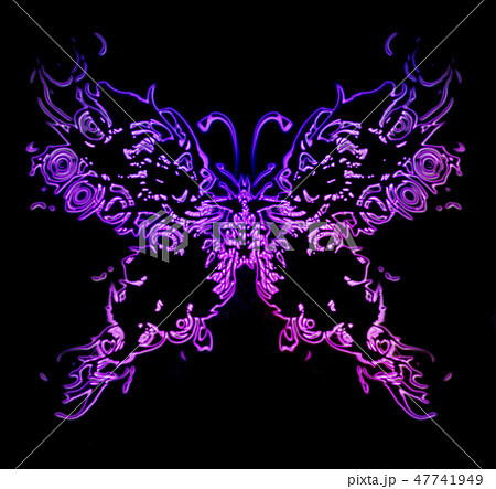 紫蝶のイラスト素材