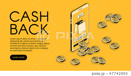 Cashback shopping isometric illustration 47742003