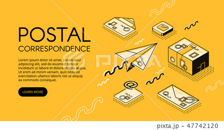 Postal mail correspondence illustration 47742120