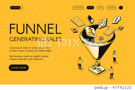 Funnel generating sales illustration 47742122