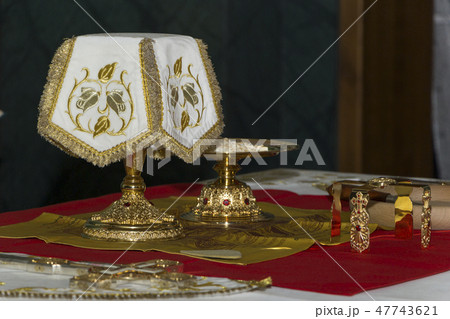 Holy Eucharist in orthodox church 47743621