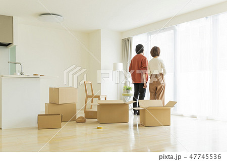 引越作業の夫婦 47745536