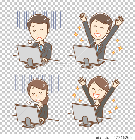 Male and female set for operating a personal computer Male and female set for operating a personal computer 47746266