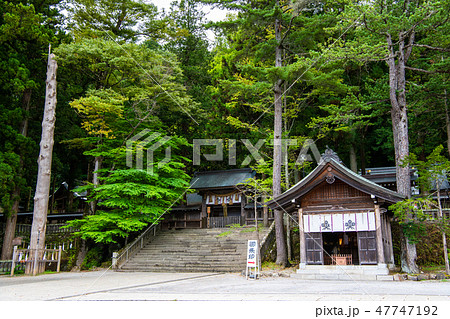 長野 諏訪大社 上社本宮 一之御柱と祈祷殿 47747192