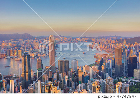 view of Hong Kong from the Victoria Peak 47747847