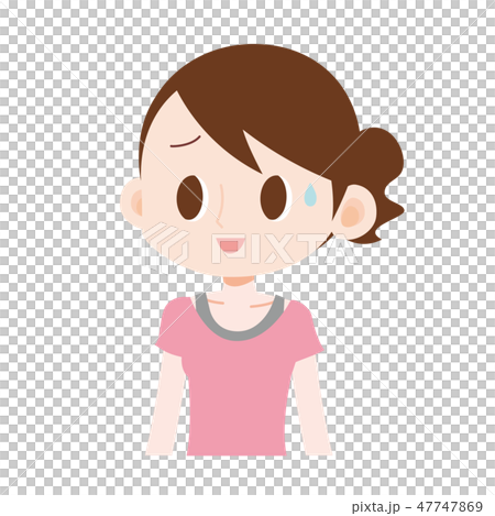 スポーツウェアの女性　困り顔　苦笑い 47747869