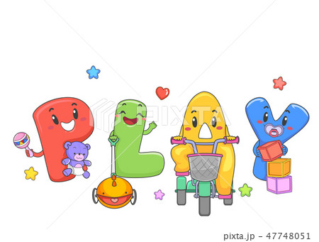 Toddler Play Mascot Toys Illustration 47748051