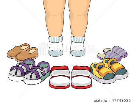 Toddler Feet Right Shoes Illustration Toddler Feet Right Shoes Illustration 47748059