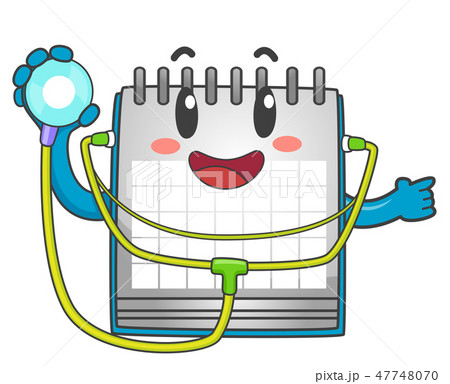 Calendar Mascot Toddler Check Up Illustration Calendar Mascot Toddler Check Up Illustration 47748070
