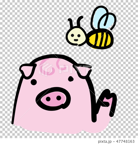 豚　家族　ベクター素材　旧正月　ぶた年 47748163