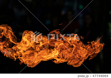 Closeup Fire flames on black background. Closeup Fire flames on black background. 47749069