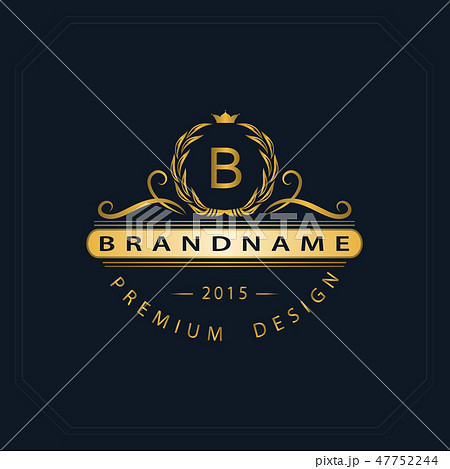 Monogram Calligraphic elegant logo design Letter B 47752244
