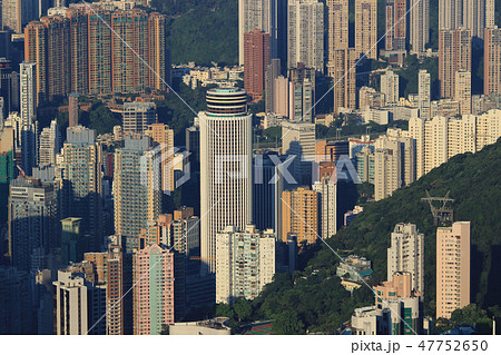 Crowded Hong Kong skyline scene Crowded Hong Kong skyline scene 47752650
