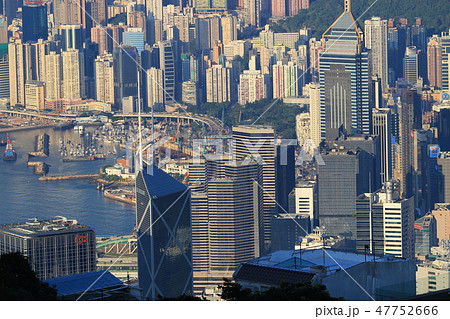 Crowded Hong Kong skyline scene 47752666