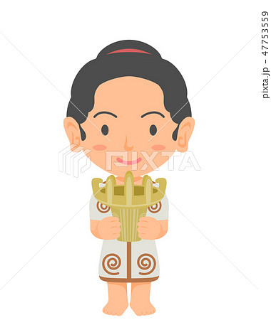 縄文時代の女の子のイラスト素材