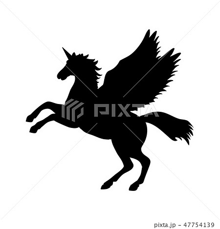 Pegasus Unicorn Silhouette Mythology Symbol のイラスト素材