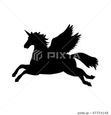 Pegasus Unicorn Silhouette Mythology Symbol のイラスト素材