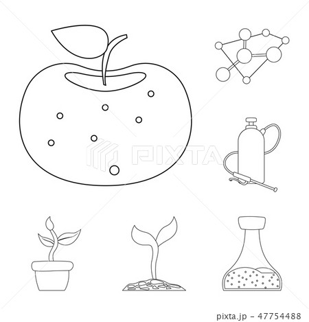 Vector illustration of genetic and plant logo. Collection of genetic and biotechnology vector icon 47754488