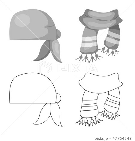 Vector illustration of scarf and shawl symbol. Collection of scarf and accessory stock symbol for 47754548
