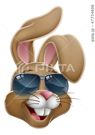 Cool Easter Bunny Rabbit In Shades Cartoonのイラスト素材