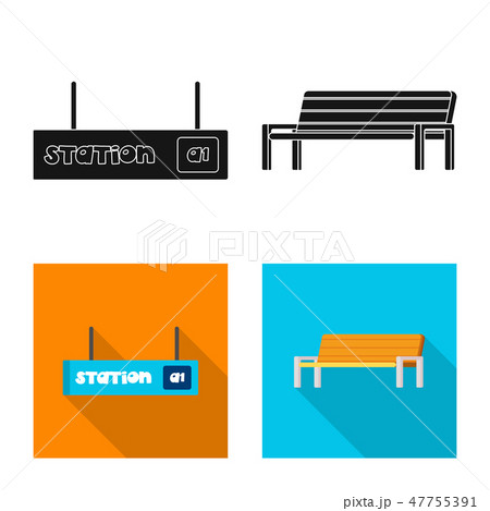 Isolated object of train and station icon. Collection of train and ticket stock symbol for web. Isolated object of train and station icon. Collection of train and ticket stock symbol for web. 47755391
