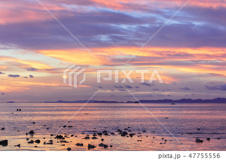 Asian tropical beach sunset in Thailand 47755556