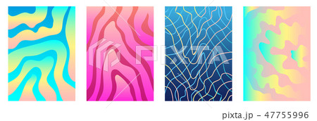 Set of colorful covers with fluid stripes. Set of colorful covers with fluid stripes. 47755996
