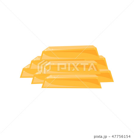 Flat vector design of stacked gold bars. Shiny golden ingots. Pirate treasure. Banking and financial Flat vector design of stacked gold bars. Shiny golden ingots. Pirate treasure. Banking and financial 47756154