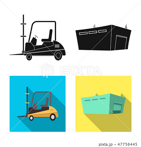Vector illustration of goods and cargo logo. Collection of goods and warehouse stock symbol for web. Vector illustration of goods and cargo logo. Collection of goods and warehouse stock symbol for web. 47756445