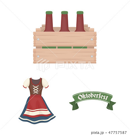 October festival in Munich cartoon icons in set collection for design.Tradition and fun vector 47757587