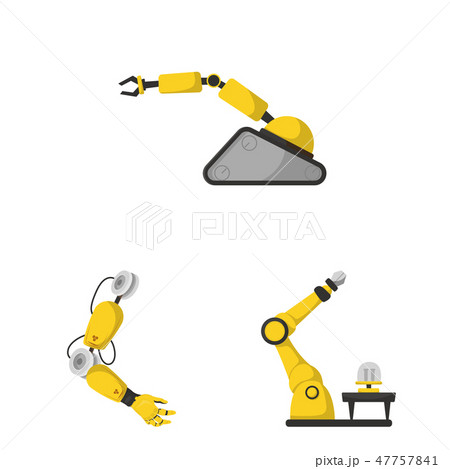 Isolated object of robot and factory symbol. Set of robot and space stock symbol for web. 47757841