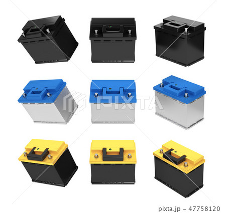 3D rendering. Car battery on white background. 47758120